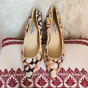 Osca de la Renta/VeroCuoio Raffia Sakura stilettos